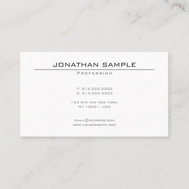 Professional Modern Elegant Minimalist Template Business Card (Front)