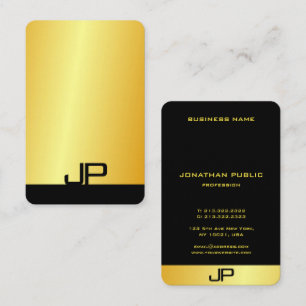 Professional Modern Elegant Monogram Faux Gold Business Card