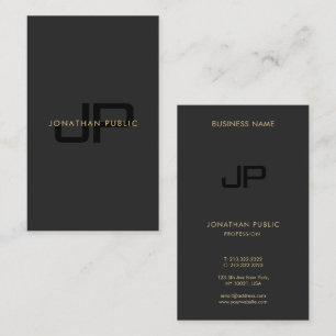 Professional Modern Elegant Monogram Initial Business Card