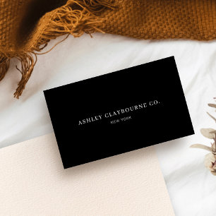 Professional Modern Elegant Plain Black Minimalist Business Card