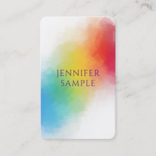 Professional Modern Elegant Rainbow Colours Custom Business Card