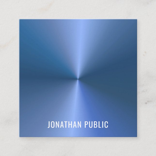 Professional Modern Elegant Simple Blue Template Square Business Card (Front)