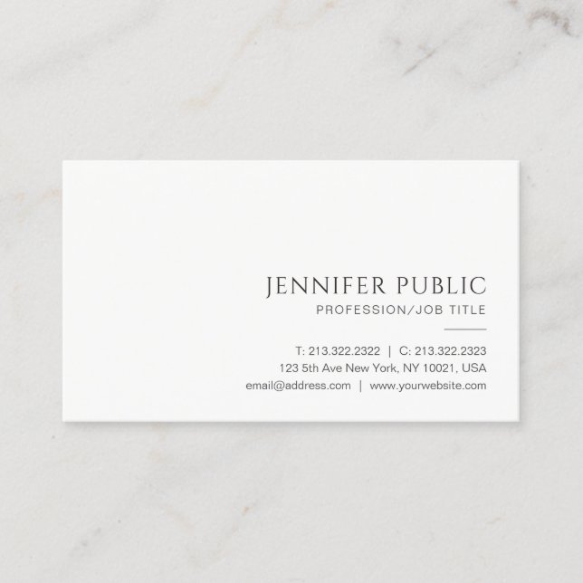 Professional Modern Elegant Simple Template Best Business Card (Front)