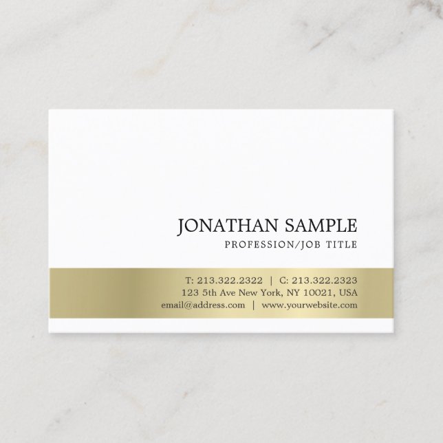 Professional Modern Elegant Stylish Gold Look Business Card (Front)