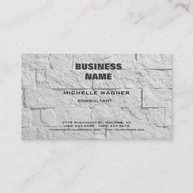 Professional Modern Elegant Wall Design Minimalist Business Card (Front)