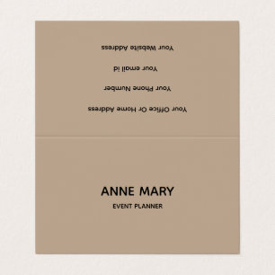Professional Modern Event Planner Beige Black  Business Card