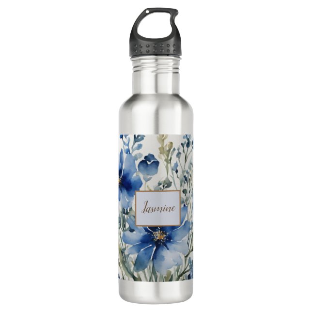 Professional Modern Floral Add Name 710 Ml Water Bottle (Front)