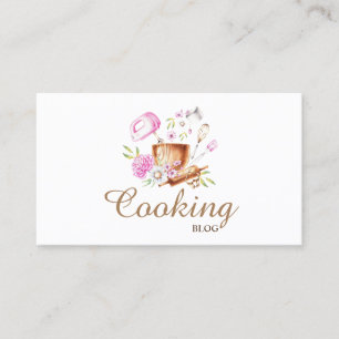 Professional,Modern,Floral Bakery Tools,Cooking Business Card