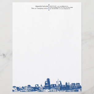 Professional modern general business cityscape… customized letterhead