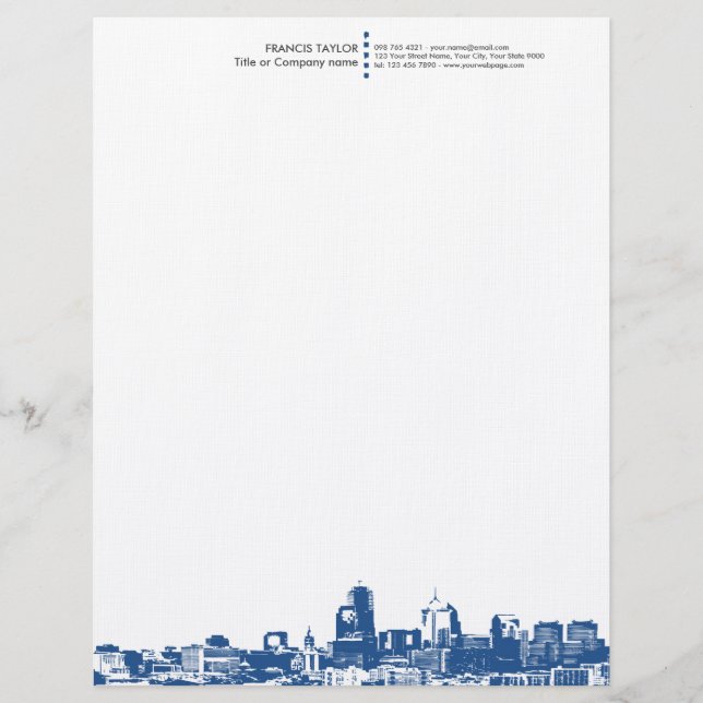Professional modern general business cityscape… customized letterhead (Front)
