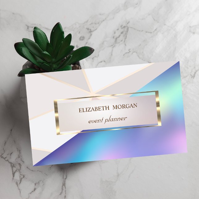 Professional,Modern Geometric, Frame Holographic Business Card (Creator Uploaded)