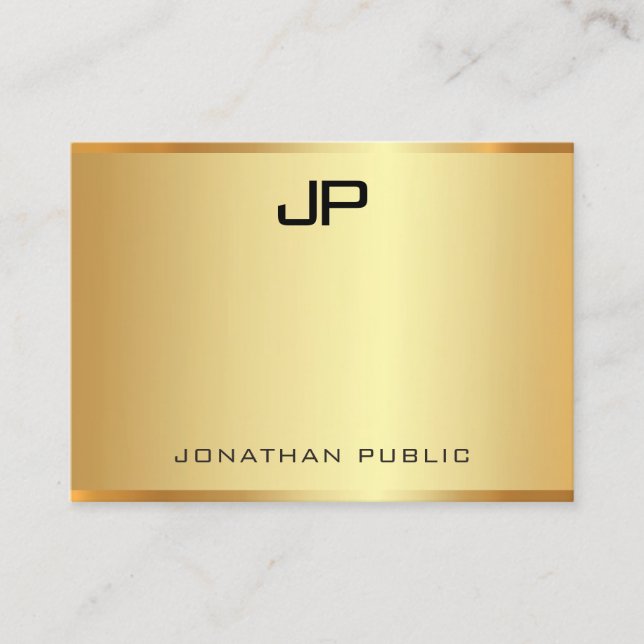 Professional Modern Glamour Faux Gold Elegant Business Card (Front)