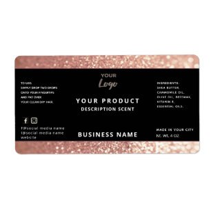 Professional modern glitter sparkle product label