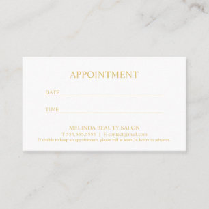 Professional Modern Gold and White Appointment Card