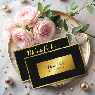 professional modern gold black simply business card