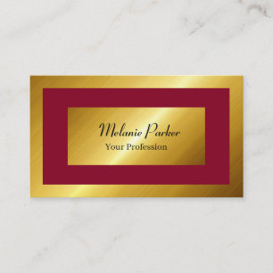 professional modern gold burgundy simply business card