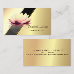 Professional Modern Gold Geometric Lotus Flower Business Card