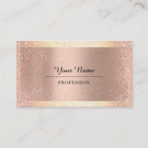 Professional Modern Gold Glitter Minimalism Rose Business Card