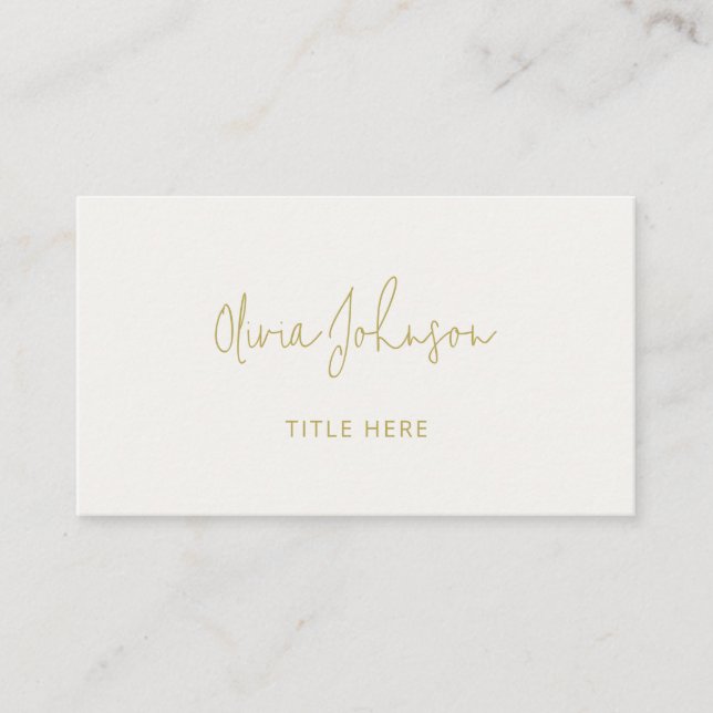 Professional Modern Gold Ivory Business Card (Front)