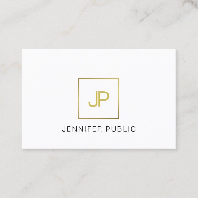 Professional Modern Gold Monogram Elegant Design Business Card (Front)