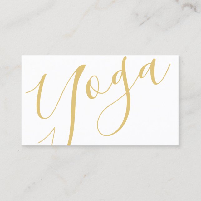 Professional Modern Gold Yoga Instructor Business Card (Front)
