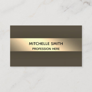 Professional Modern Golden Simply Grey Business Card