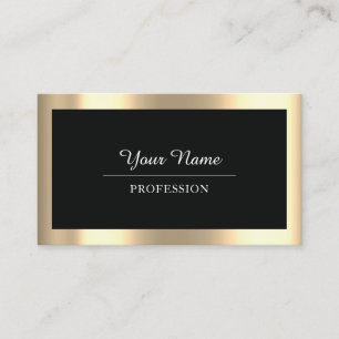 Professional Modern Golden Simply Minimalism Black Business Card