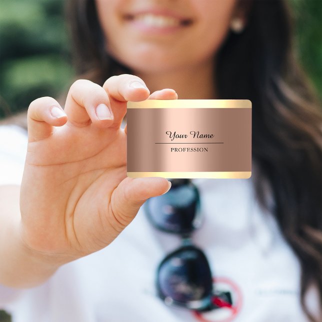 Professional Modern Golden Simply Minimalism Rose Business Card (Professional Modern Golden Simply Minimalism Rose Business Card)