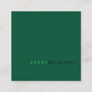 Professional Modern Green Minimalist Square Business Card