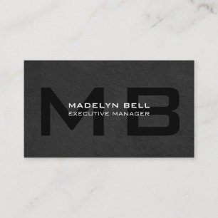 Professional Modern Grey Black Monogram Business Card
