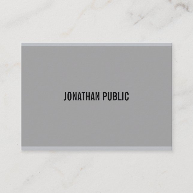 Professional Modern Grey Elegant Simple Template Business Card (Front)