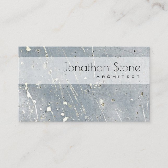 Professional Modern Grey & White Concrete Texture Business Card (Front)