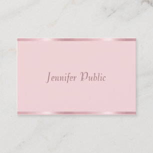 Professional Modern Handwritten Script Rose Gold Business Card