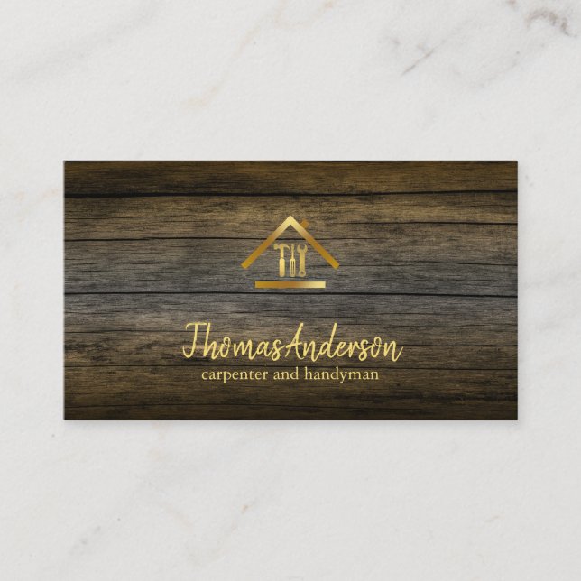 Professional Modern Home Repair Handyman Business Card (Front)