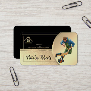 Professional Modern Home Repair Handyman Business Card