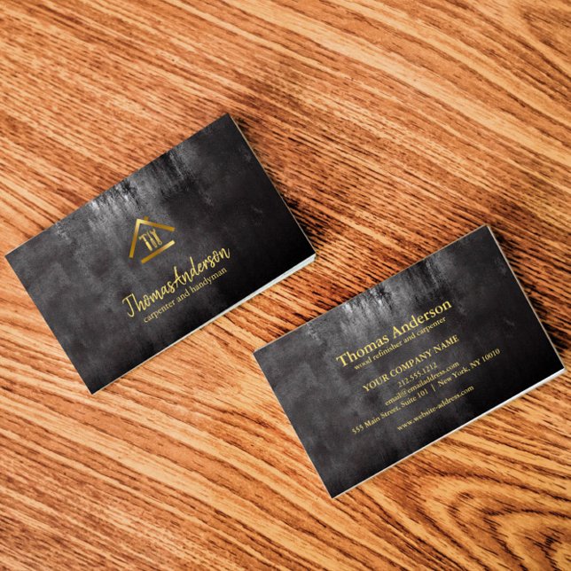 Professional Modern Home Repair Handyman Business Card (Carpenter and Handyman Business Card)