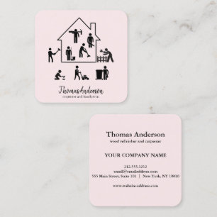 Professional Modern Home Repair Handyman Square Business Card