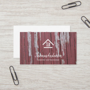 Professional Modern Home Repair Handyman Wooden Business Card