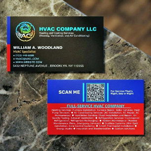 Professional Modern HVAC AC Company Logo & Slogan  Business Card