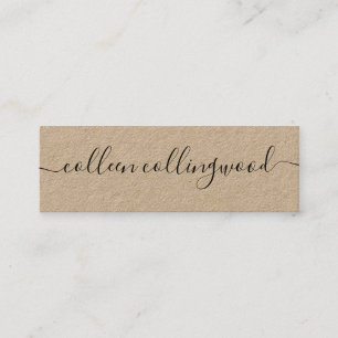Professional Modern Kraft Paper Handwritten Script Mini Business Card