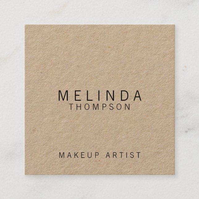 Professional Modern Kraft Paper Square Business Card (Front)