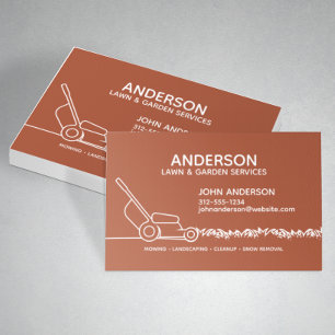 Professional Modern Landscaping & Lawn Care Business Card