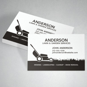 Professional Modern Landscaping & Lawn Care Business Card