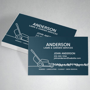 Professional Modern Landscaping & Lawn Care Business Card