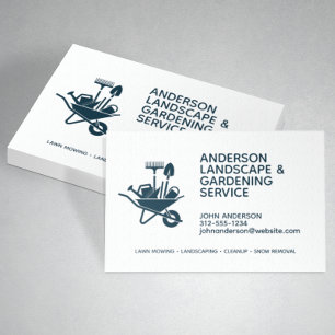 Professional Modern Landscaping & Lawn Care Business Card