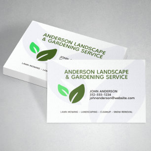 Professional Modern Landscaping & Lawn Care Business Card
