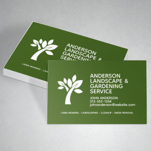 Professional Modern Landscaping & Lawn Care Business Card
