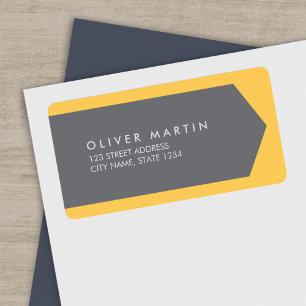 Professional & Modern Light Orange & Grey Addres Label