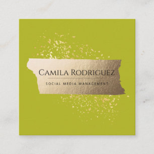 Professional Modern Lime Green Elegant Square Business Card