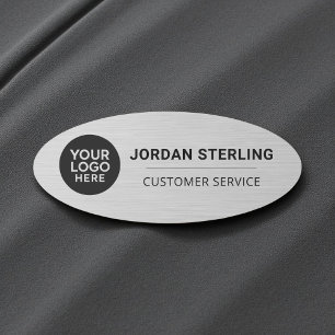 Professional Modern Logo Silver Company Corporate Name Tag